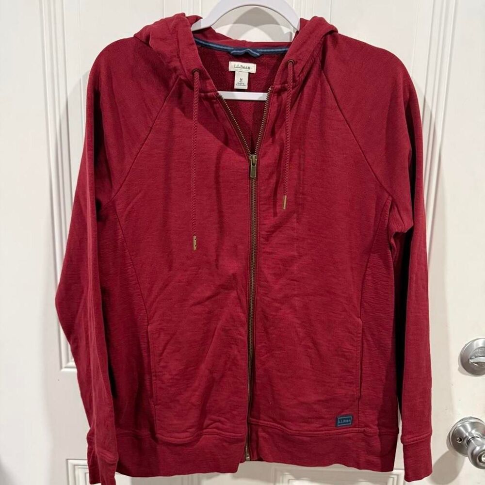 Llbean Women's Red and Burgundy Hoodie